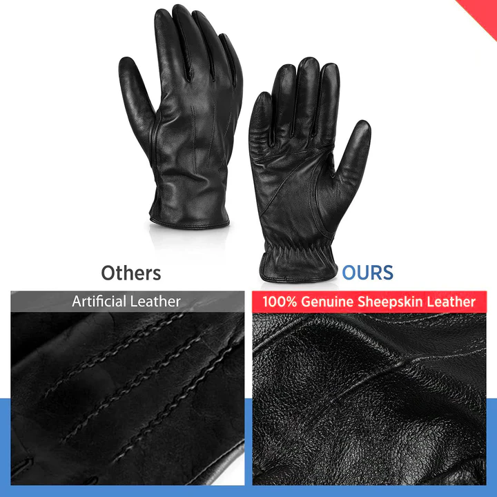 Full Leather Gloves (Black) - Image 2
