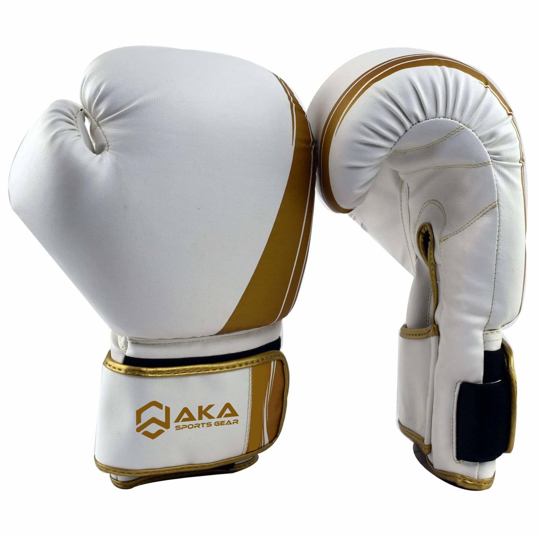 Elite Boxing Gloves White Gold - Boxing MMA Muay Thai Training And Bag Work